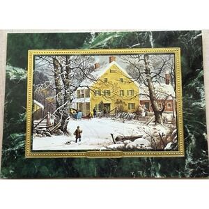 Vtg Burgoyne Christmas Card LOT of 13 Unused Currier Ives Winter Country House